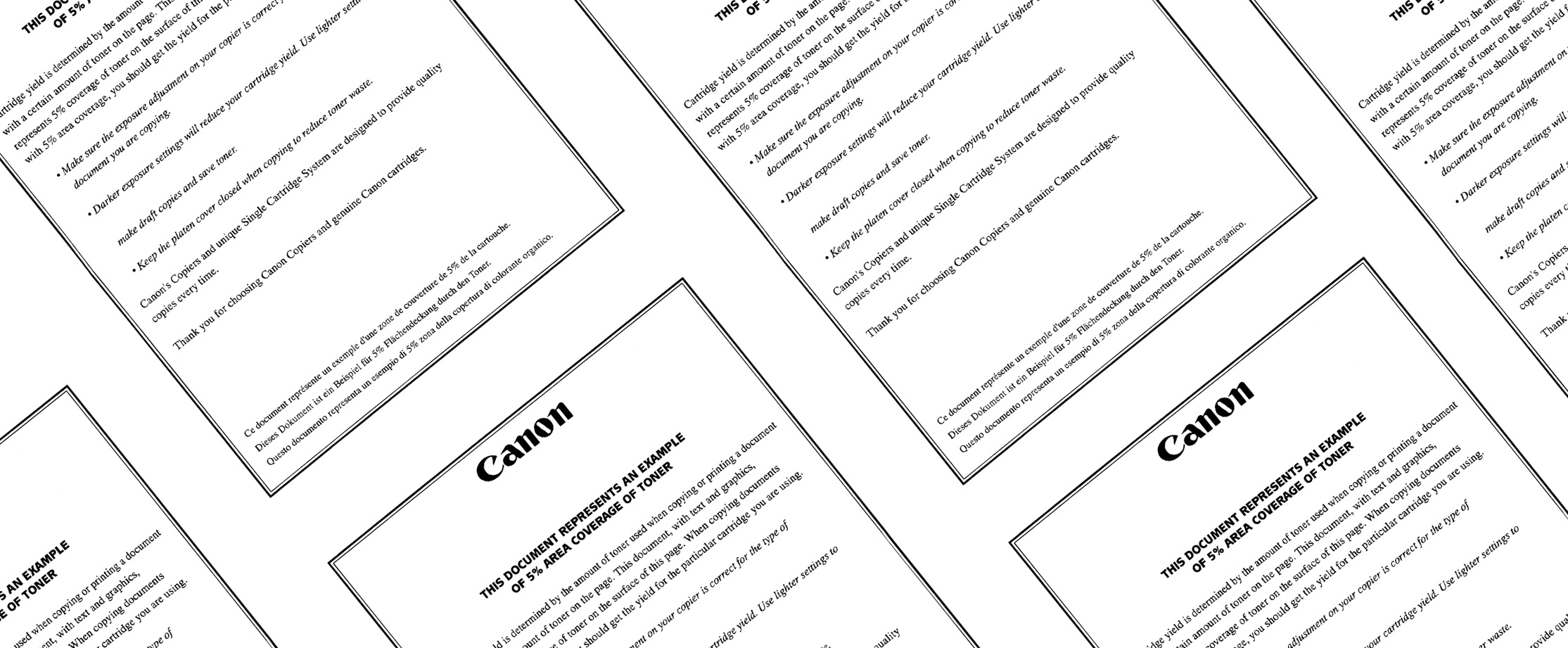 Заполненность листа 5%. Заправка Canon